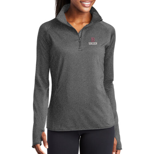 Soccer B Embroidered - Ladies Sport Wick ® Stretch 1/2 Zip Pullover Thumbnail