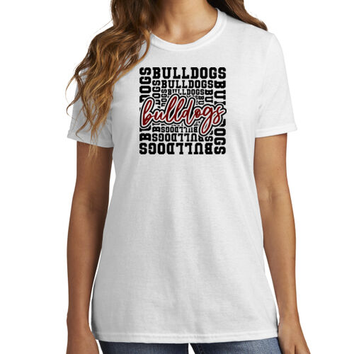 Bulldog Typography  - Ladies Core Cotton Tee Thumbnail