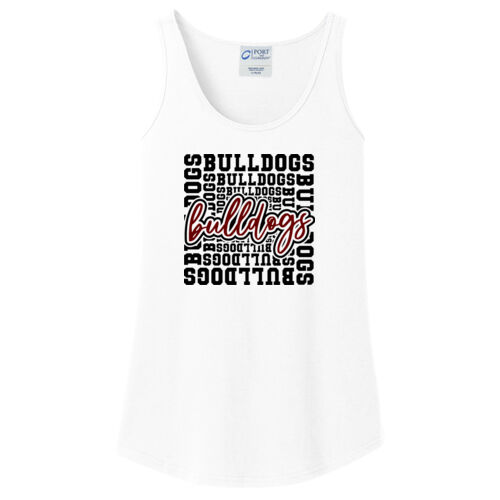 Bulldog Typography  - Ladies Core Cotton Tank Top Thumbnail