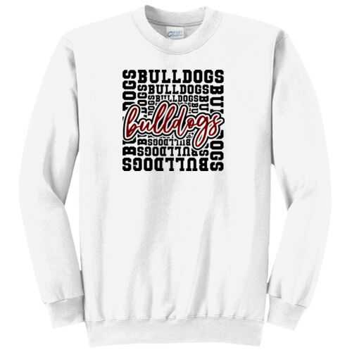 Bulldog Typography  - Core Fleece Crewneck Sweatshirt Thumbnail