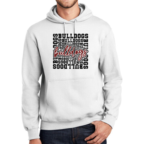 Bulldog Typography  - Tall Essential Fleece Pullover Hooded Sweatshirt Thumbnail