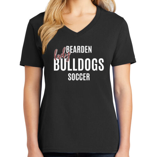 Bearden Lady B Soccer - Ladies Core Cotton V Neck Tee Thumbnail