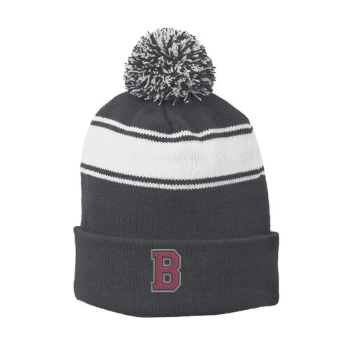 Varsity B    - Stripe Pom Pom Beanie Thumbnail
