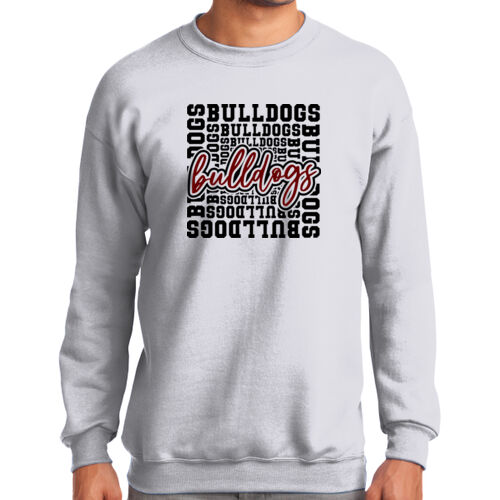Bulldog Typography  - Tall Essential Fleece Crewneck Sweatshirt Thumbnail