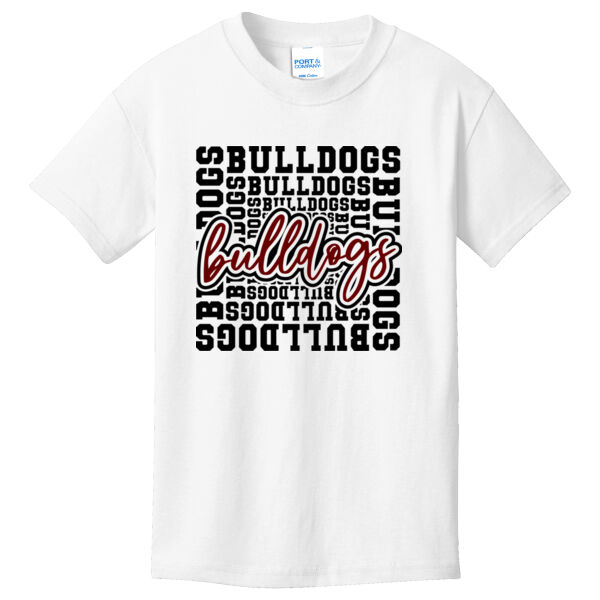 Bulldog Typography  - Youth Core Cotton Tee Thumbnail