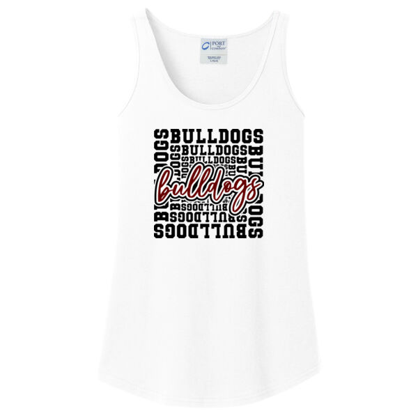 Bulldog Typography  - Ladies Core Cotton Tank Top Thumbnail