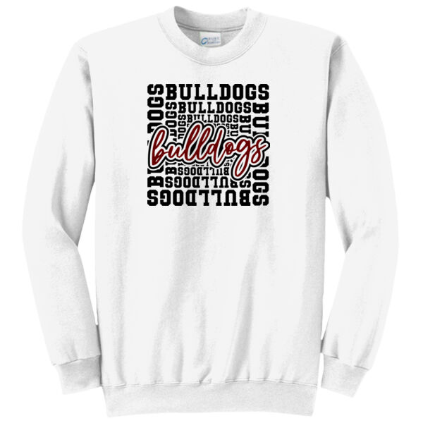 Bulldog Typography  - Core Fleece Crewneck Sweatshirt Thumbnail