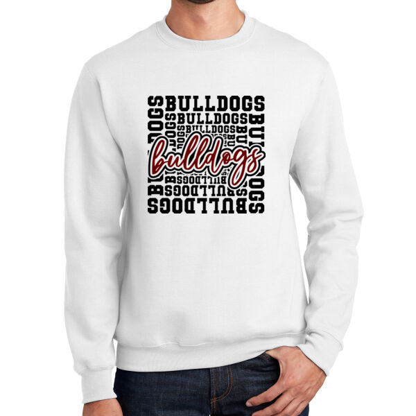 Bulldog Typography  - Essential Fleece Crewneck Sweatshirt Thumbnail