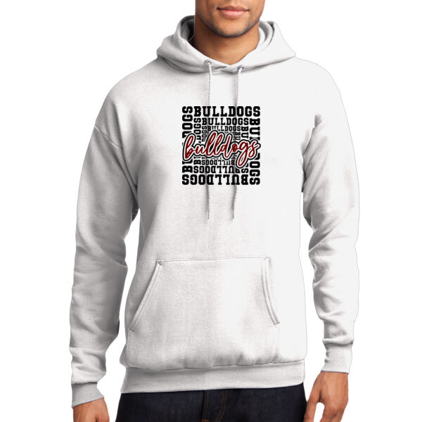 Bulldog Typography  - Core Fleece Pullover Hooded Sweatshirt Thumbnail