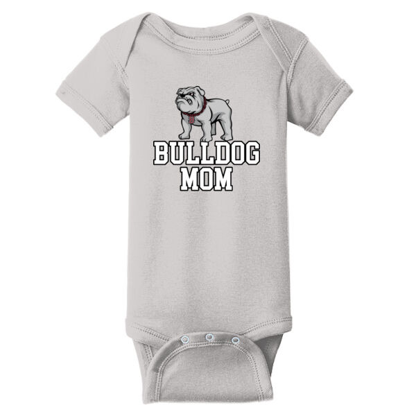 Personalized Front with Name/Number Back - Infant Short Sleeve Baby Rib Bodysuit Thumbnail