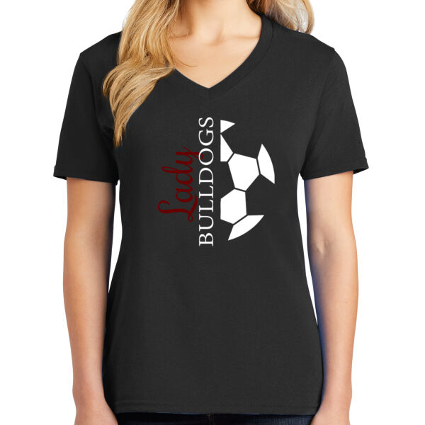 LadyB Half Ball   - Ladies Core Cotton V Neck Tee Thumbnail