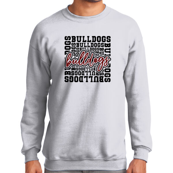 Bulldog Typography  - Tall Essential Fleece Crewneck Sweatshirt Thumbnail
